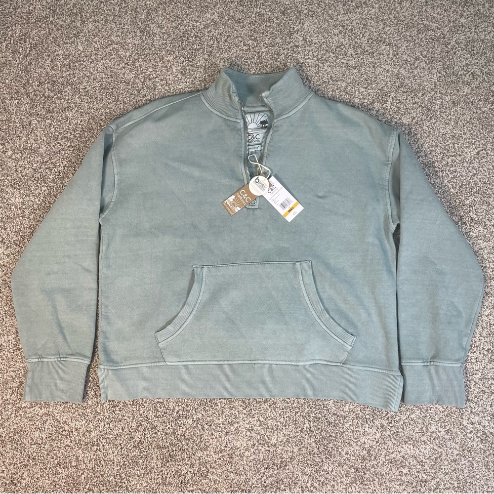 C&C California unwashed 3/4 zip sweater size Small